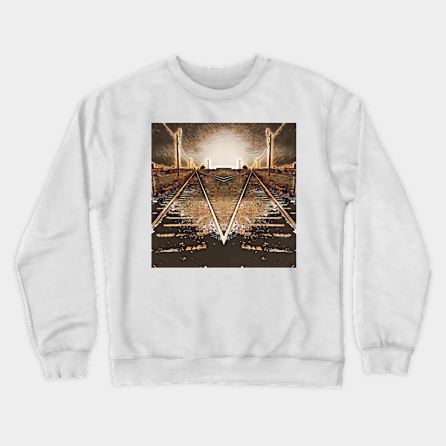 TRAIN TRACKS. DIVERGENT VIEW.... INFINITE POSSIBILITIES Crewneck Sweatshirt by mister-john